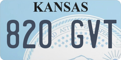 KS license plate 820GVT
