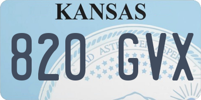 KS license plate 820GVX