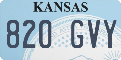 KS license plate 820GVY