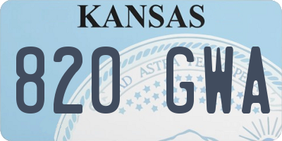 KS license plate 820GWA