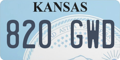 KS license plate 820GWD