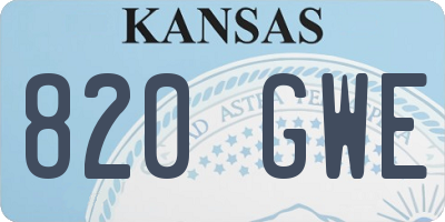 KS license plate 820GWE