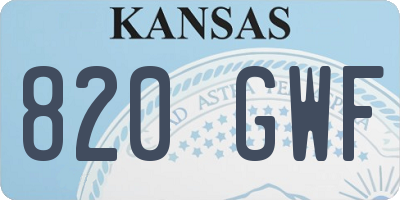 KS license plate 820GWF