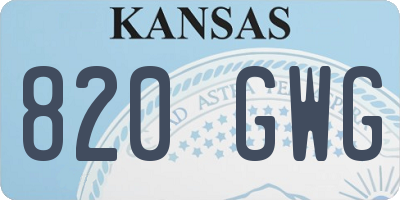 KS license plate 820GWG