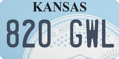 KS license plate 820GWL