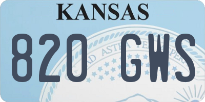 KS license plate 820GWS