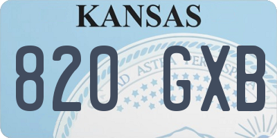 KS license plate 820GXB