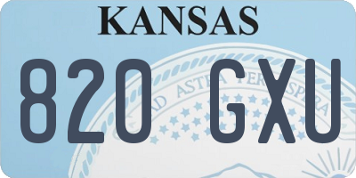 KS license plate 820GXU