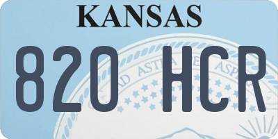 KS license plate 820HCR