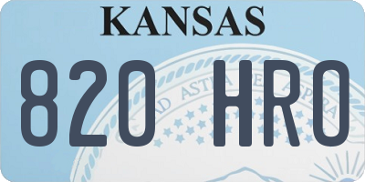 KS license plate 820HRO