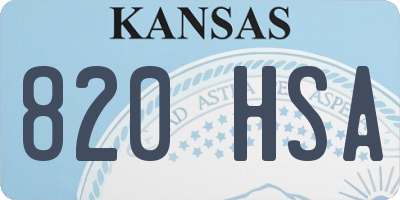 KS license plate 820HSA