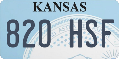 KS license plate 820HSF