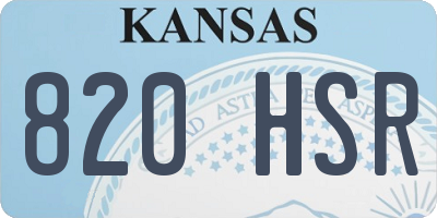 KS license plate 820HSR