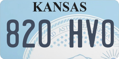 KS license plate 820HVO