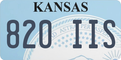 KS license plate 820IIS