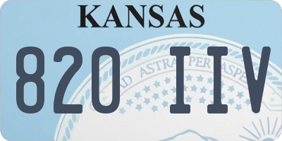 KS license plate 820IIV