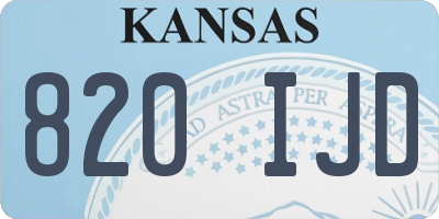 KS license plate 820IJD