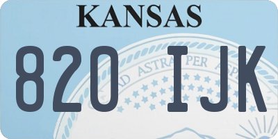 KS license plate 820IJK