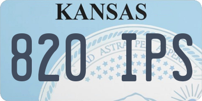 KS license plate 820IPS