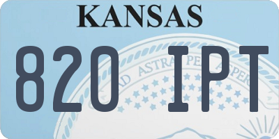 KS license plate 820IPT