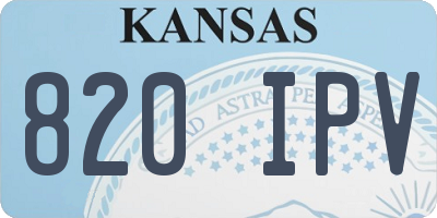 KS license plate 820IPV