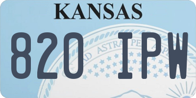 KS license plate 820IPW
