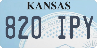 KS license plate 820IPY