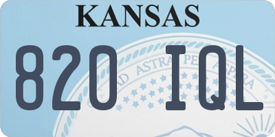 KS license plate 820IQL