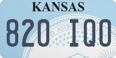 KS license plate 820IQO