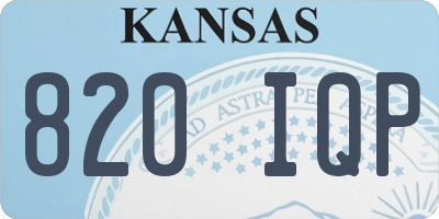 KS license plate 820IQP