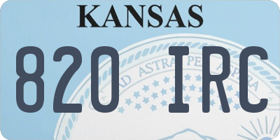 KS license plate 820IRC