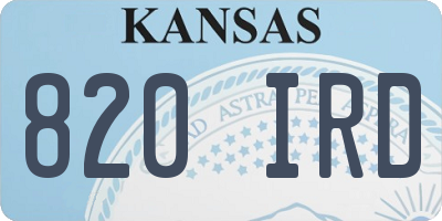 KS license plate 820IRD