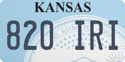 KS license plate 820IRI