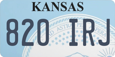 KS license plate 820IRJ