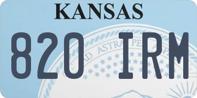 KS license plate 820IRM