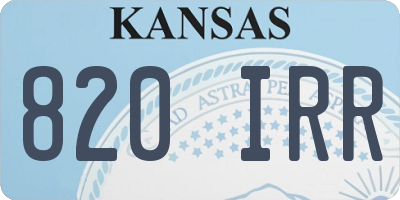 KS license plate 820IRR