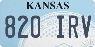 KS license plate 820IRV