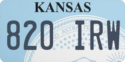 KS license plate 820IRW