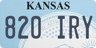 KS license plate 820IRY