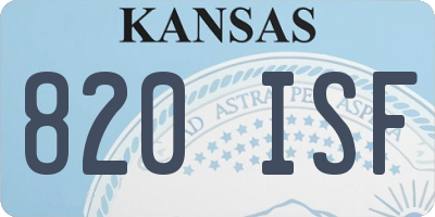 KS license plate 820ISF