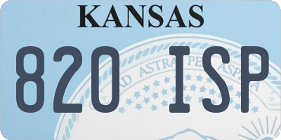 KS license plate 820ISP