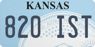 KS license plate 820IST