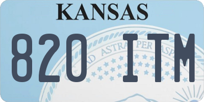 KS license plate 820ITM