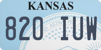 KS license plate 820IUW