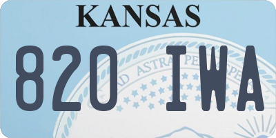 KS license plate 820IWA