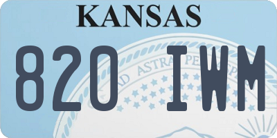 KS license plate 820IWM