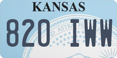KS license plate 820IWW