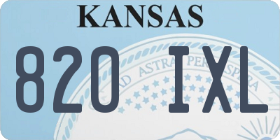 KS license plate 820IXL