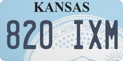 KS license plate 820IXM
