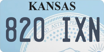 KS license plate 820IXN